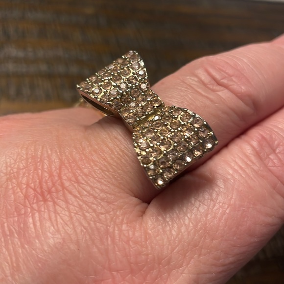 Pink Vintage Rhinestone Bow Ring - Picture 2 of 5